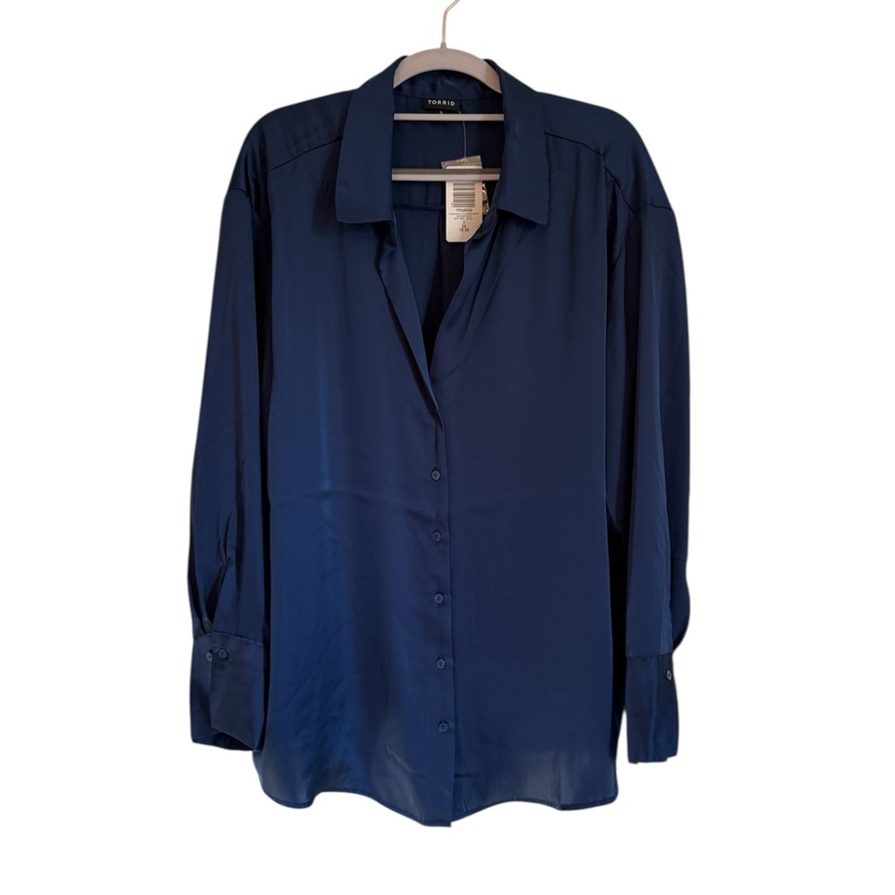 Torrid Women's Deep Blue Button-Down Shirt